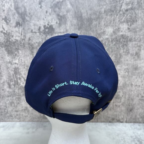 Caribou Coffee Hat Adjustable Baseball Cap Happy Holidays Navy Blue Cup - Picture 3 of 6